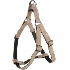 Flamingo postroj Step&Go Delu Taupe - nášlapný postroj pre psa, vyrobený z ekokože, s neoprénovou podšívkou, šedá - XL