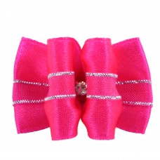 Blovi Bow Exkluzívna ozdobná výstavná mašľa so zirkónom - ružová