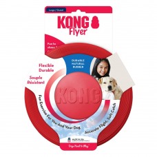 KONG Flyer - dog frisbee, gumený vrhací kotúč, červený - L