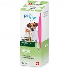 Pet+Me Repair Spray 20ml - prírodný sprej na starostlivosť o pokožku s CBD, pre psov a mačky
