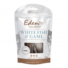 Eden White Fish & Game Treats 100g - pamlsky pre psov a mačky, pre zdravé zuby, kĺby a žalúdok, s bielou rybou a zverinou