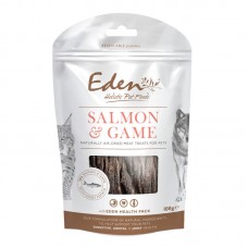 Eden Salomon & Game Treats 100g - pamlsky pre psov a mačky, pre zdravé zuby, kĺby a žalúdok, s lososom a divinou