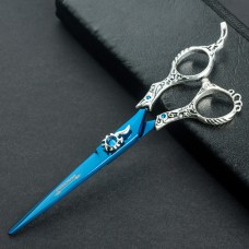 Excalibur Shears Blue Posiedon 6,5" - vysoko kvalitné rovné nožnice, elegantne zdobené