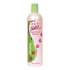 Pet Silk Tropical Forest 473 ml - šampón pre psov a mačky, upokojujúci podráždenie a zvlhčujúci pokožku, s vôňou tropického ovocia, koncentrát 1:16