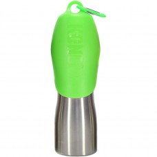 Fľaša na pitnú vodu KONG H2O 740ml - oceľová fľaša pre psa s miskou - Zelená