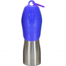 Fľaša na pitnú vodu KONG H2O 740ml - oceľová fľaša pre psa s miskou - modrá