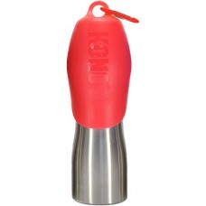 Fľaša na pitnú vodu KONG H2O 740ml - oceľová fľaša pre psa s miskou - červená
