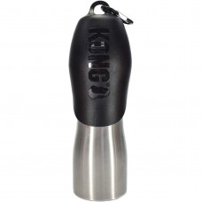 KONG H2O Fľaša na pitnú vodu 740ml - oceľová fľaša pre psa s miskou - Čierna