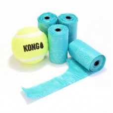 KONG HandiPOD Ball Launcher Refill Pack - tenisová loptička a 4 rolky sáčkov na fekálie, náplň
