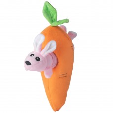 Holland Double Wooble Carrot - pískacia hračka pre psa s pružinou, králiky v mrkve