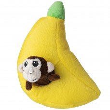 Holland Double Wooble Banana - pískacia hračka pre psa s pružinou, opice v banáne
