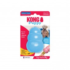 KONG Puppy - hračka pre šteniatko, gumená, mäkká, originál, modrá - M, 9 cm
