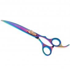 Geib Gold Rainbow Kiss Curved Scissors - vysoko kvalitné zakrivené nožnice s mikro strihom a dúhovou úpravou - 7,5"