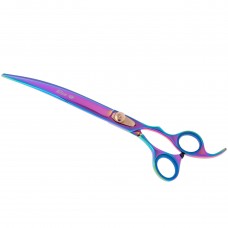 Geib Gold Rainbow Kiss Curved Scissors - vysoko kvalitné zakrivené nožnice s mikro strihom a dúhovou úpravou - 9,5"