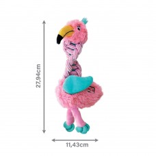 KONG Knots Twists Flamingo - hračka pre psa s povrazom a fajkou, plameniak - S/M