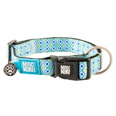 Max&Molly MÁME! Smart ID Retro Blue Collar - obojok s príveskom smart Tag pre psov - L