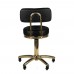Activ Gold AM-961 - zlatá stolička na kolieskach, s prešívaným sedákom, čierna