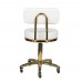 Activ Gold AM-961 - zlatá stolička na kolieskach, s prešívaným sedákom, biela