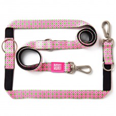 Max&Molly Multi-Leash Retro Pink - odnímateľné vodítko pre psa, zaujímavý vzor, 200cm - XS
