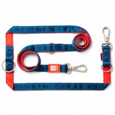 Max&Molly Multi-Leash Matrix Red - odnímateľné vodítko pre psa s reflexným prešívaním, 200 cm - S