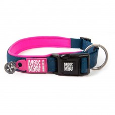 Max a Molly DOBRÚ! Smart ID Matrix Pink Collar - obojok s inteligentnou visačkou pre psa, reflexné prešívanie - XS