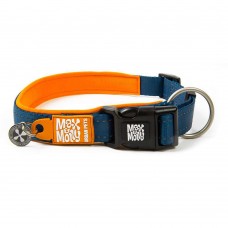 Max a Molly DOBRÚ! Smart ID Matrix Orange Collar - obojok s inteligentnou visačkou pre psa, reflexné prešívanie - XS