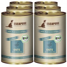 Escapure Ente Bio - bio, mokré krmivo pre psov, kačica, zemiaky a bylinky - 6x 400g