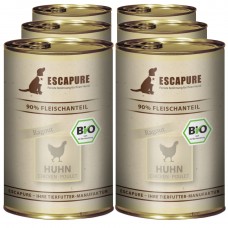 Escapure Huhn Bio - bio, mokré krmivo pre psov, kuracie mäso so zeleninou a bylinkami - 6x 400g