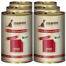 Escapure Rind Bio - organické, mokré krmivo pre psov, hovädzie mäso so zeleninou a bylinkami - 6x 400g