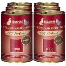 Escapure Rind Pur - mokré krmivo pre psov a mačky, 100% hovädzie mäso - 6x 400g