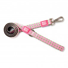 Max&Molly Short Leash Retro Pink - farebné mestské vodítko pre psa, retro vzor, 120 cm - XS