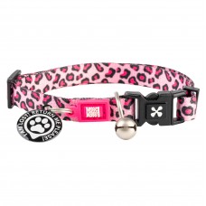 Max a Molly DOBRÚ! Smart ID Cat Collar Leopard Pink - farebný obojok pre mačky s inteligentnou visačkou
