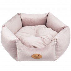 Blovi Bed Velur Love Pink - elegantný velúrový pelech pre psov a mačky, šesťuholník špinavo ružový - L