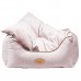 Blovi Bed Velur Love Lux Pink - velúrový pelech pre psov a mačky, s lemom špinavo ružový - M
