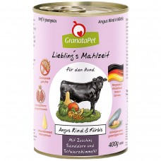 GranataPet Angus Beef & Pumpkin - monoproteínové mokré krmivo pre psov bez obilnín, hovädzie mäso a tekvica - 400 g