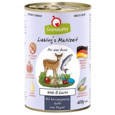 GranataPet Venison Losos - bezobilné mokré krmivo pre psov, zverina a losos - 400g