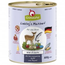 GranataPet Venison Losos - bezobilné mokré krmivo pre psov, zverina a losos - 800g
