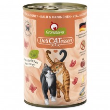 GranataPet DeliCatessen Veal & Coney - Bezobilné mokré krmivo pre mačky, teľacie mäso a králiky - 400 g