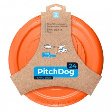 PitchDog Disc 24cm - dog frisbee, šetrný k zubom - oranžový