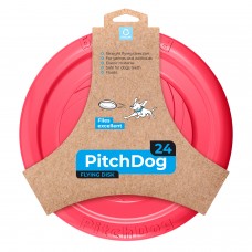 PitchDog Disc 24cm - dog frisbee, šetrný k zubom - ružový
