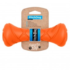 PitchDog Barbell - psí retriever v tvare kosti - Orange