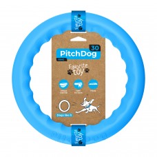 PitchDog Ring 28cm - ringo pre veľkého psa, šetrný k zubom - Modrý