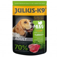 Julius-K9 Turkey 125g - kompletné mokré krmivo pre psov s morkou