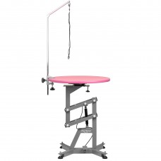 Shernbao Air Lift Grooming Table - ošetrujúci stôl s otočnou doskou 60 cm a pneumatickým zdvihom, ružový