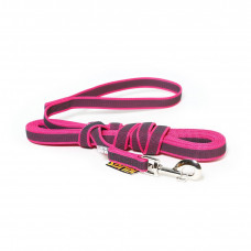Julius K9 Color & Grey Supergrip Leash With Handle Pink - výcvikové vodítko s rukoväťou, ružové, protišmykové - 500cm/14mm