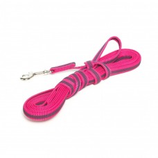 Julius K9 Color & Grey Supergrip Leash With Handle Pink - výcvikové vodítko s rukoväťou, ružové, protišmykové - 500cm/20mm