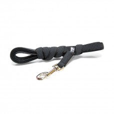 Julius K9 Color & Grey Supergrip Leash With Handle Black - výcvikové vodítko s rukoväťou, čierne, protišmykové - 500cm/20mm