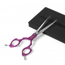 Shernbao Shark Curved Scissors 6,5" - ľahké, zakrivené nožnice na strihanie vlasov v kórejskom štýle, fialové