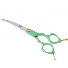 Special One Dolly Curved Scissors 6,5" - profesionálne a ľahko zakrivené nožnice, na strihanie v ázijskom štýle, zelené