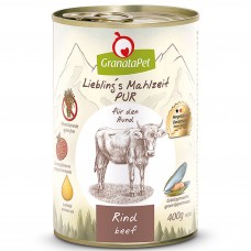 GranataPet Beef Pur - monoproteínové mokré krmivo pre psov bez obilnín, hovädzie mäso - 12x 800g